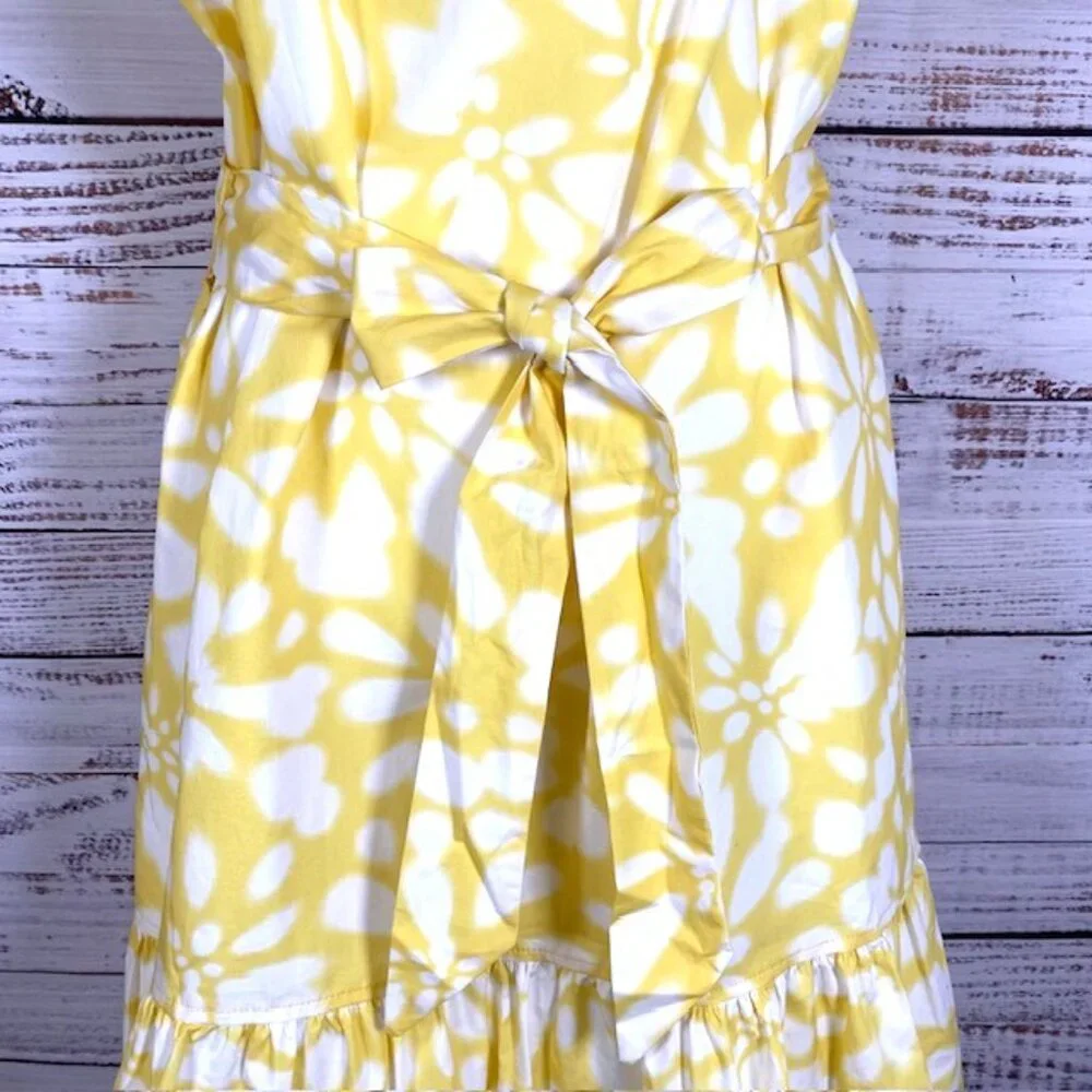 Banana Republic Women’s Sleeveless Dress MEDIUM yellow/wht Party Wedding Casual - Picture 3 of 14